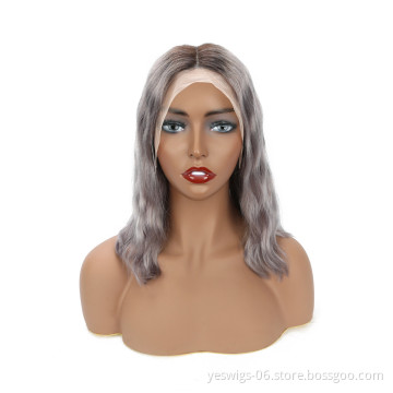 Natural Body Wave HD Transparent Lace Front Bob Wig 1b/613 Blonde Pink Hot Pink Neon Purple Gray Ombre Color Hair Short Bob